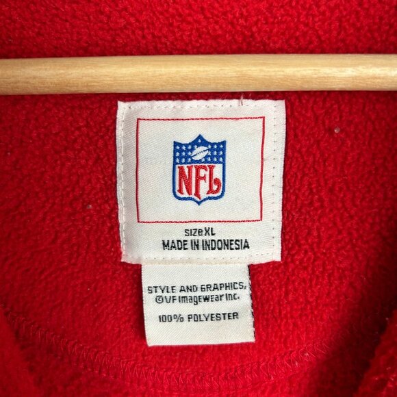 Tennessee Titans Vintage Fleece Jacket Pullover Sz XL Red Stitched Logo NFL Zip - Picture 6 of 8